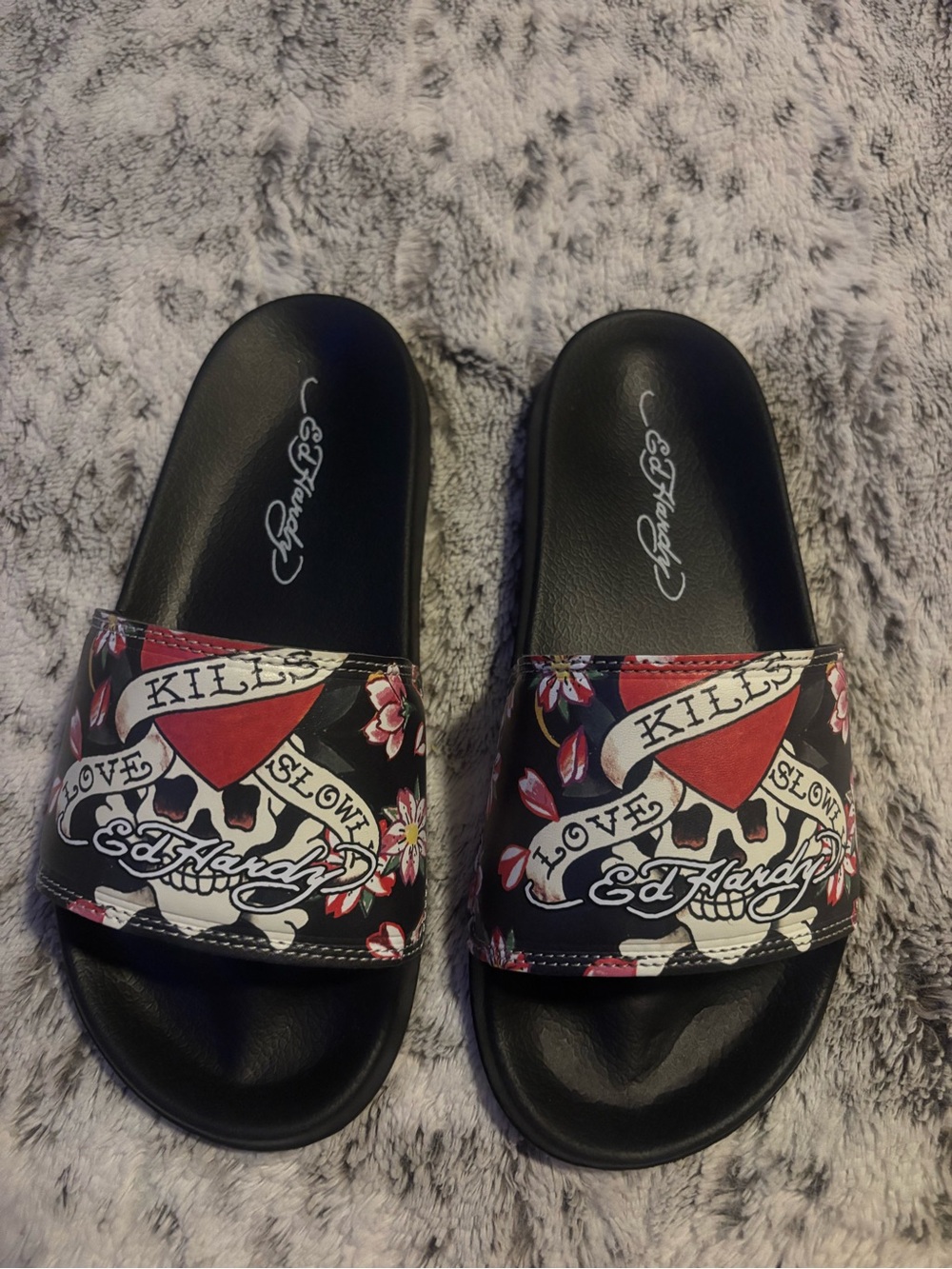 Women Ed Hardy Slide Sandals